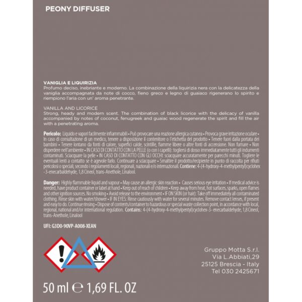 PEONY DIFFUSER Vaniglia e Liquirizia 50ml MUHA' - immagine 2