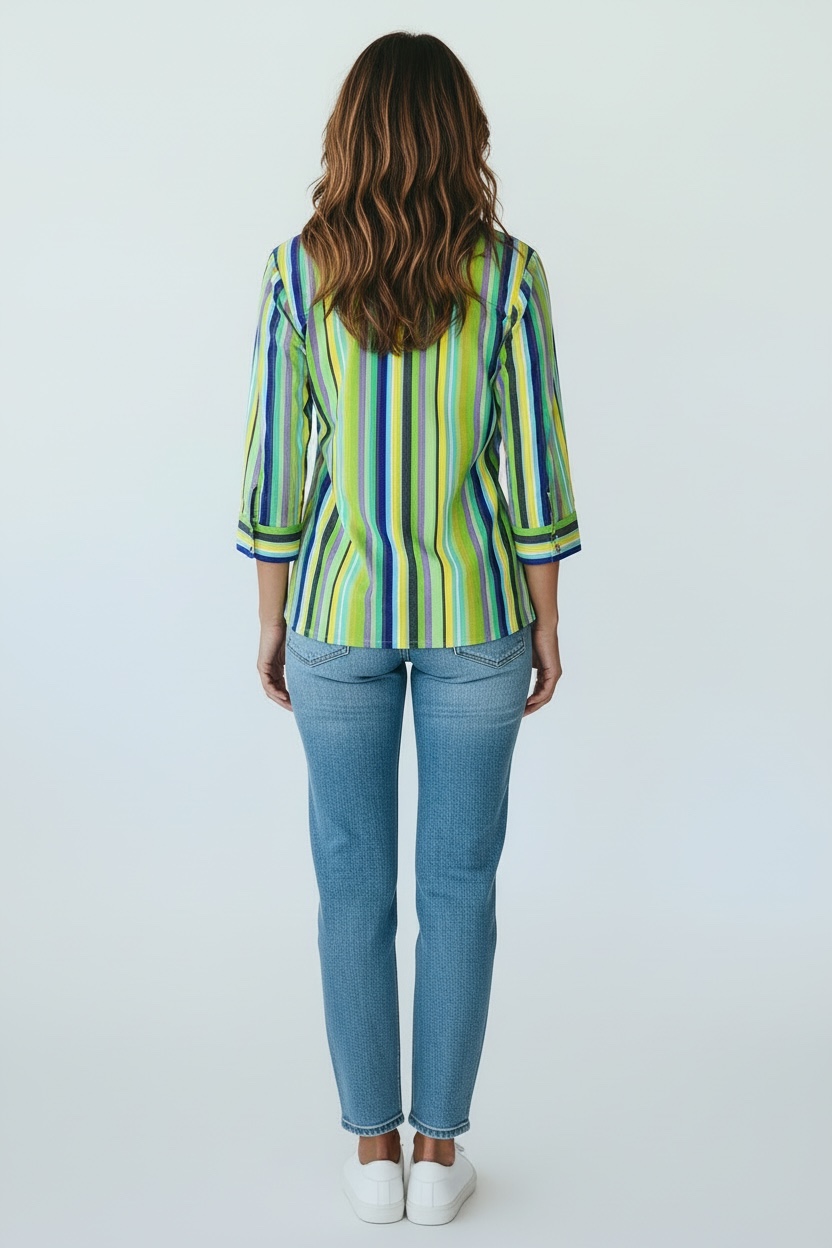 Camicia Polo Fantasia Righe CALIBAN - immagine 3